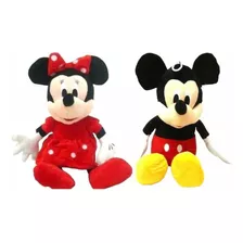 2 Pelucias Minnie Vermelha E Mickey Musicais Tam:30cm