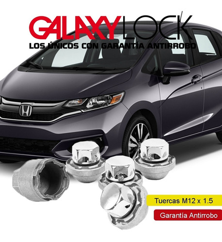 Tuercas De Seguridad 12 X 1.5 Honda Fit 2020 Galaxylock Foto 8