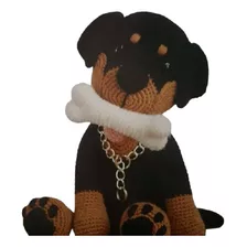 Cachorro Rottweiler Coleção Doguinhos Osso Crochê Amigurumi