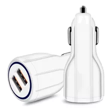 Cargador Doble Auto Ultra Rápido 3 Amp Quickcharge Color Blanco