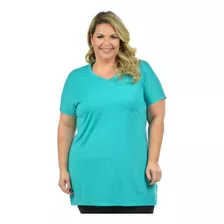 Blusa Longa Decote V Plus Size Fenomenal