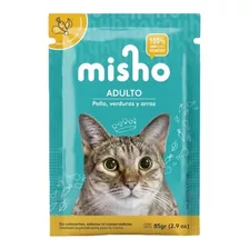 48 Sobres Alimento Para Gato Misho Sabor Pollo 85 Grs C/u