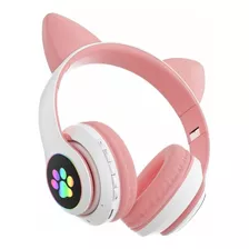 Headset Fone De Ouvido Bluetooth Led Orelha Gato Headphone