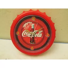 Reloj De Pared De Cocacola En Forma De Tapa Usado Perfecto