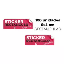 100 Etiquetas Adhesivas O Sticker Adhesivo 8x5m Rectangular