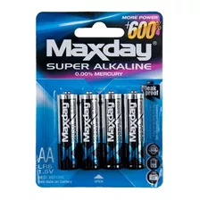 Pilas Baterias Alcalinas Aa Maxday Calidad Pack 4 Uni 1,5 V 