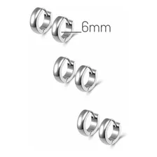 Kit Trio 3 Pares Brinco Argola Aço Inox Antialérgico 3mm