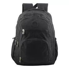 Mochila Casual Feminina Espaçosa Reforçada Cor Preto Desenho Do Tecido Liso