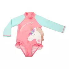 Traje De Baño Entero Unicornio Niña Fps 50