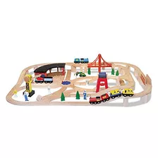 Juego De Trenes De Madera Melissa & Doug, 130 Piezas