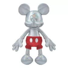 Pelúcia Disney 100 Anos Mickey Mouse 35cm Fun F01302 Cor Cinza