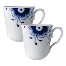 Fluted Azul Mega 12,5 oz Tazas (conjunto De 2)