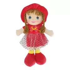 Boneca Pano Pelúcia Menina Vestido Envio Imediato Luna