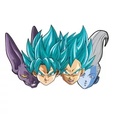 Mascaras Dragon Ball Super 6pcs Antifaz Para Cumpleaños Color Celeste