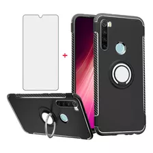 Funda Con Anillo Para Xiaomi Redmi Note 8 Y Vidrio Templado