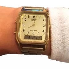 Reloj Casio Aq-230ga Dorado Hombre ...amsterdamarg...