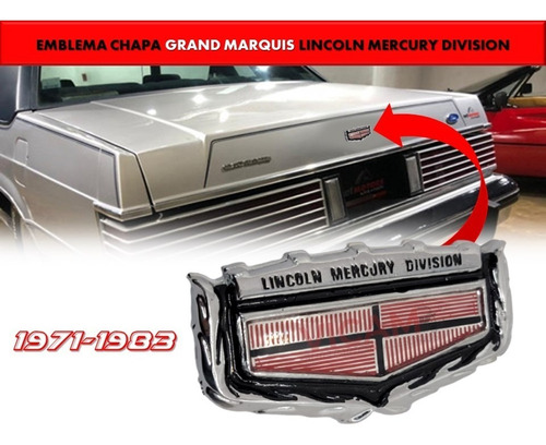 Emblema Cajuela Grand Marquis Lincoln Mercury Division 71-83 Foto 2