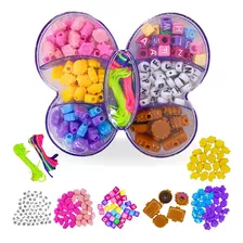 Kit Miçangas Coloridas Infantil Para Montar Pulseiras Colar