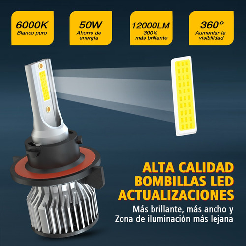 H13/9008 Faro Led Luz Alta / Baja+h10 Kit De Luz Antiniebla Dodge Caliber