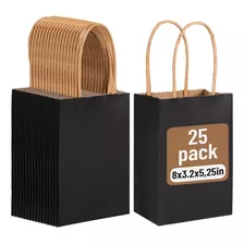 25 Bolsas De Papel Negro Bolsas De Papel Kraft Pequeñas Con