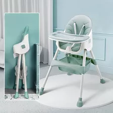 Silla De Comer Bebe 2 En 1 Plegable Baby Premium Color Celeste