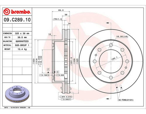 Par Discos Brembo Gmc Sierra 2500 Hd Classic Slt 2007 Del Foto 2