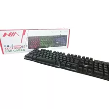 Teclado Gamer An 3 Iluminación Led Color Negro, Conexión Usb