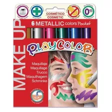 Maquillaje Metalizado 6 Colores Playcolor - Pinta Caritas