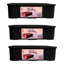 Caixas Organizadoras Rattan 10 Litros Kit Com 3 Caixas 