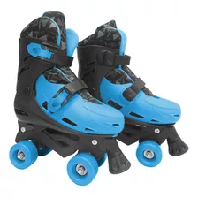 Patins 4 Roda Menino Infantil Quad Roller Masculino Azul