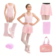 Kit Completo Ballet Adulto Balé Bailarina 6 Peças Com Bolsa