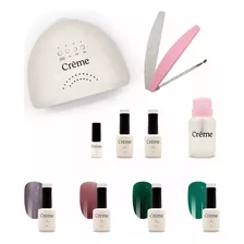  Kit Gelish Esmaltes Para Uñas Lampara Led Uv Creme 48w 