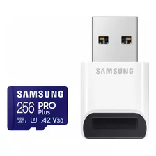 Memoria Microsd Samsung Pro Plus 256gb 180mb/s Adaptador Usb