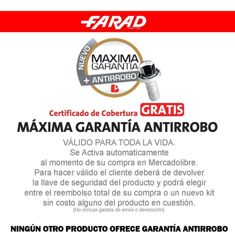 Kit 4 Birlos Seguridad 12 X 1.5  Nuevo Fiat 500  - Full! Foto 10