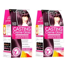 2 Tinta De Cabelo Coloração Creme Casting Gloss Cor Ameixa