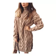 Vestido Estilo Suéter Holgado Para Ir Al Trabajo Para Mujer