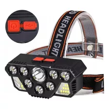 Linterna Frontal Recargable 8 Led Táctica T28 