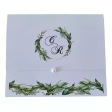 Convite Para Casamento Barato Verde - 250 Un