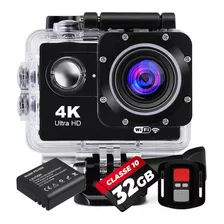Câmera Filmadora Esportiva 4k P/ Capacete + 32gb + Bateria