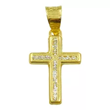 Dije Medalla Cruz Jesus Cristo Zirconias 100% Oro Puro 10k