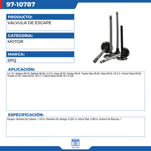 Vlvula De Escape Chevrolet Tracker (mex) 2006-2008 L4 2.0 Foto 2