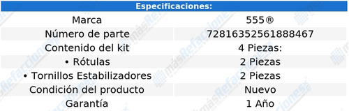 Rtulas Y Tornillos (4 Pzas) P/toyota Sienna 03 Al 10 555 Foto 2