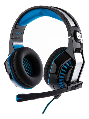 Auriculares Gamer Gadnic A-37 Pro Negro Con Luz  Rgb Led