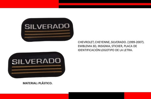  Emblemas Laterales Chevrolet Silverado 1999-2007 (par). Foto 3