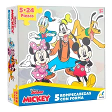 Rompecabeza Puzzle Figuras Mickey Y Amigos 5 En 1 Didactico