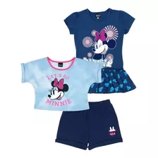 Conjunto 2 Blusas + Short Original Disney Minnie Mouse