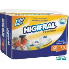 Fralda Higifral Premium - Tamanho: G - Com 18 Fraldas
