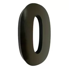 Numeral Zero Residencial Em Inox Alta Resistência 20cm Cor Preto