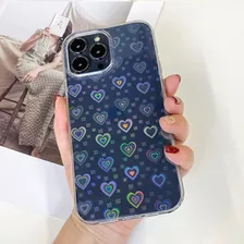 Funda Para iPhone 12 Pro Max / Transparente Con Corazones