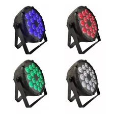 Kit 4 Refletor Parled Rgbw 12w 18 Leds 4 Em 1 Slim 110v Dmx